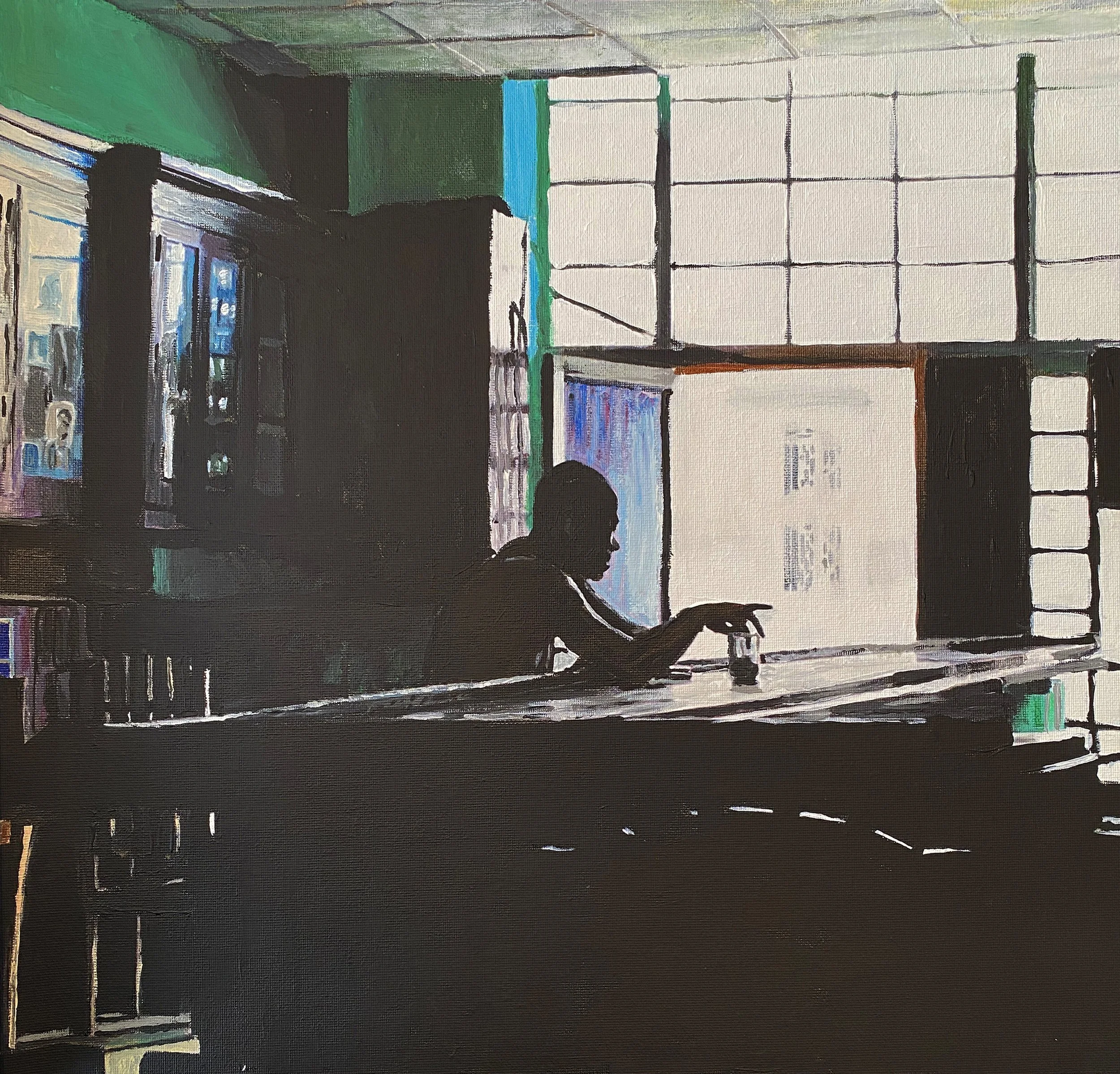Night Finds You, Acrylic on Canvas, 17x17in, 2025