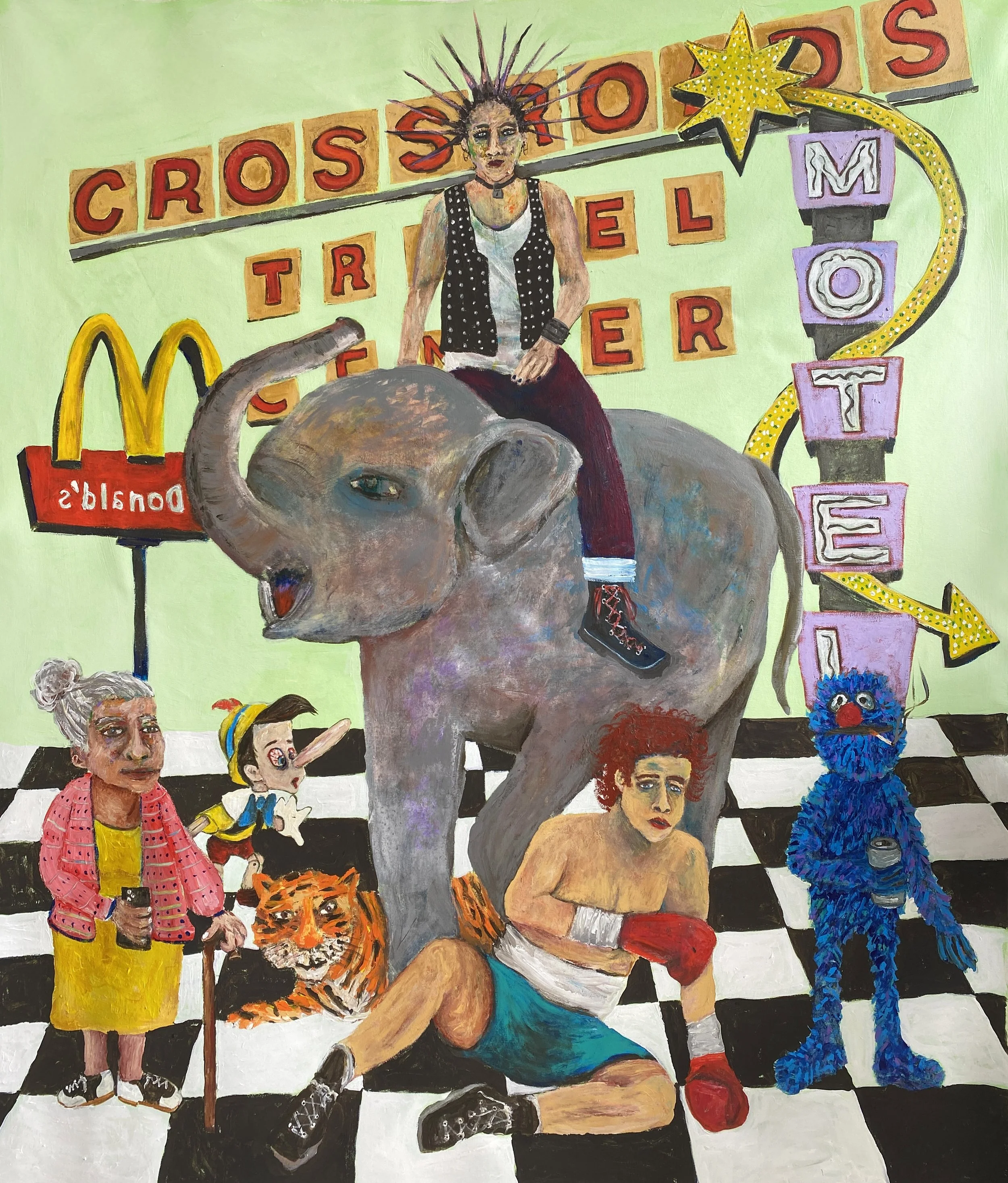 King Shit, Acrylic on Canvas, 73x63 inches, 2022