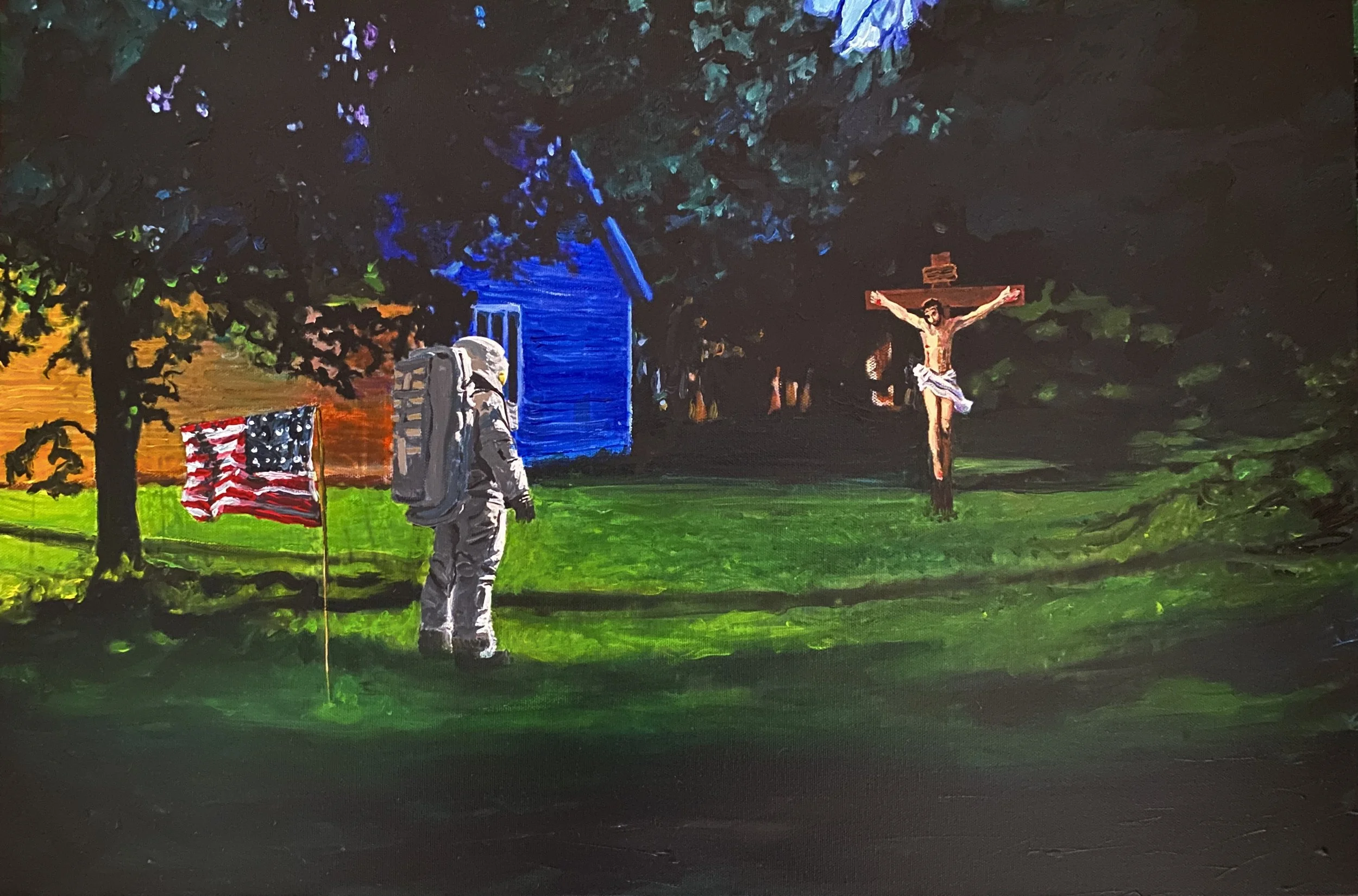 The Suburbs, 18x24 inches, Acrylic on Canvas, 2023, $4500