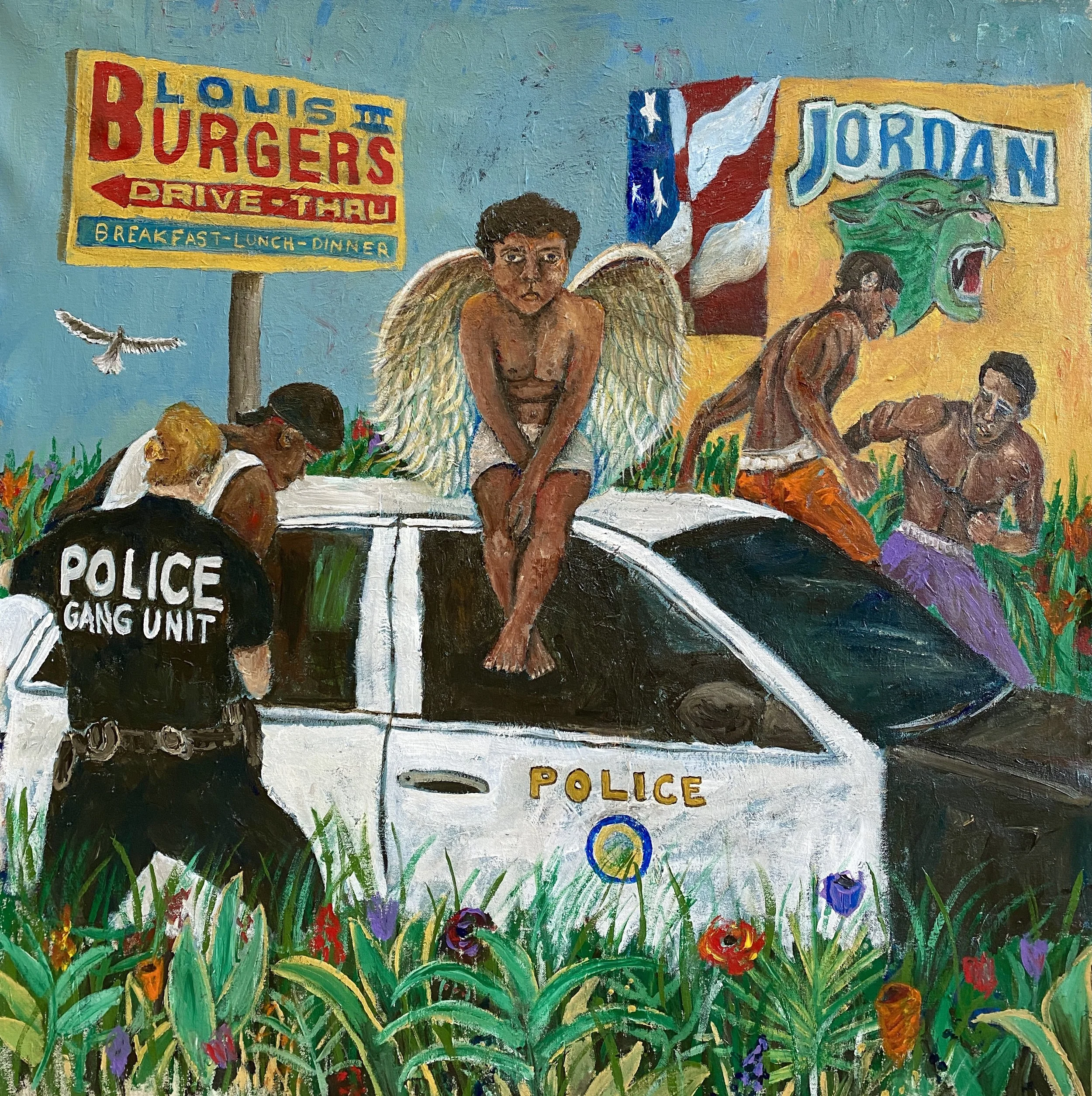 Gang Unit, 40x40 inches, Acrylic on Canvas, 2022