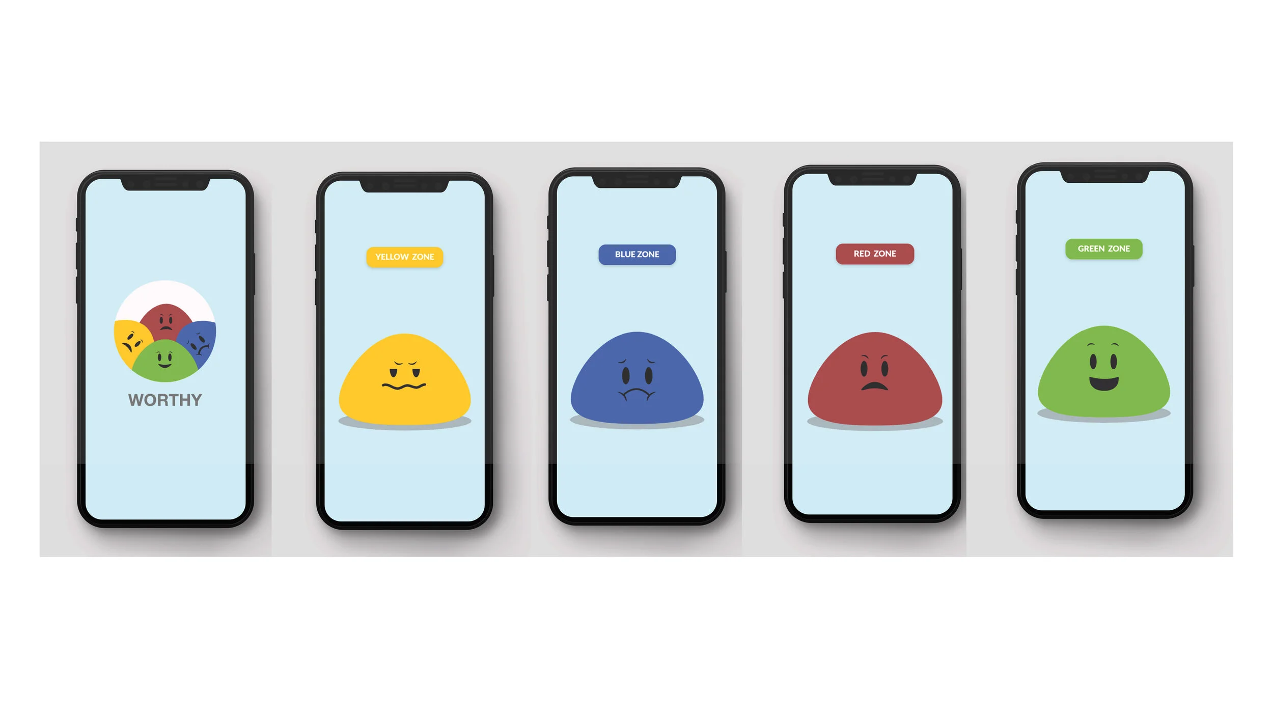  App loading sequence introduces user to the zones of regulation. 