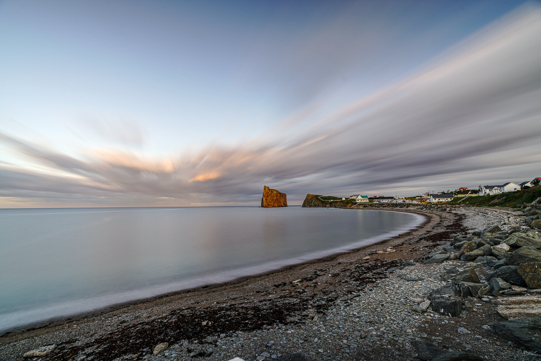 Morning Long Exposure On The Shore Outside of Perce, Quebec