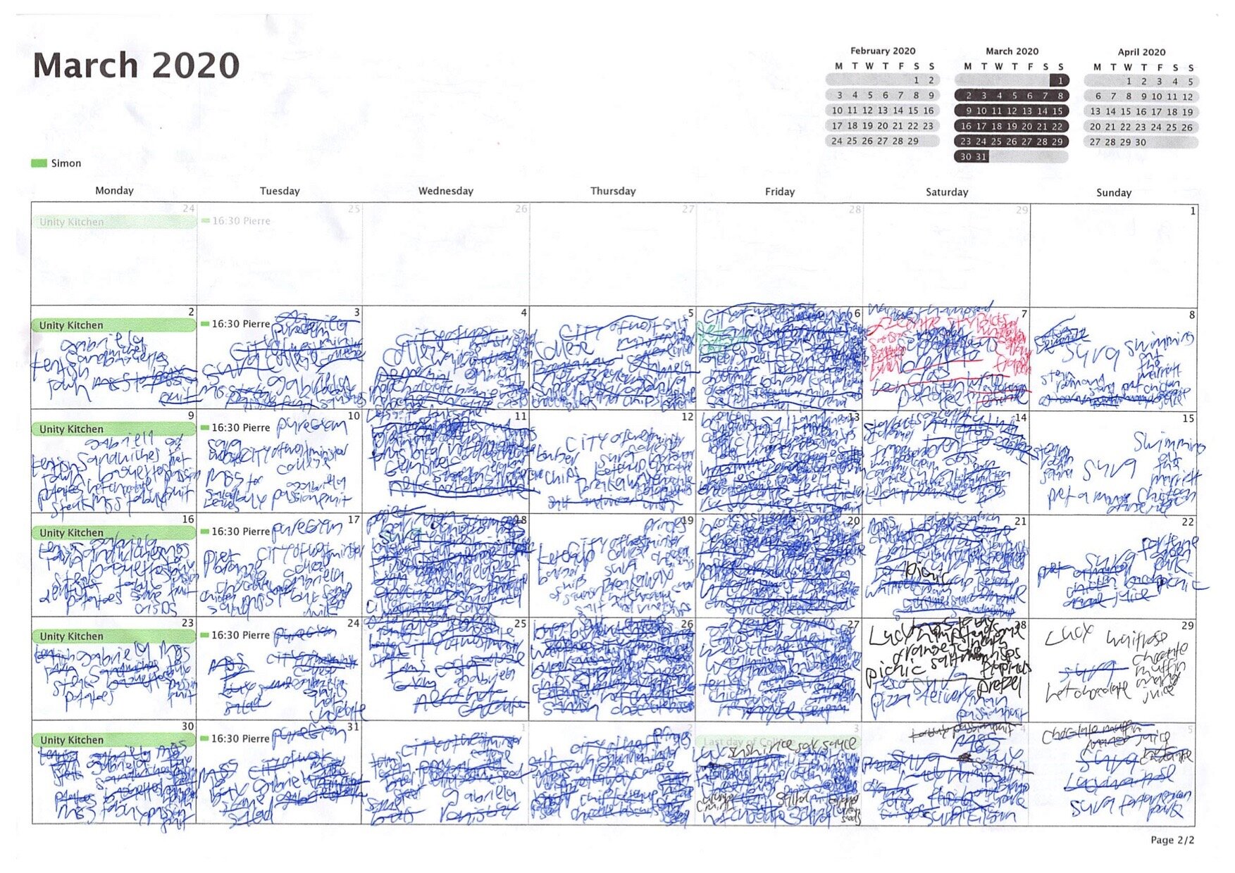 A crossed out calendar