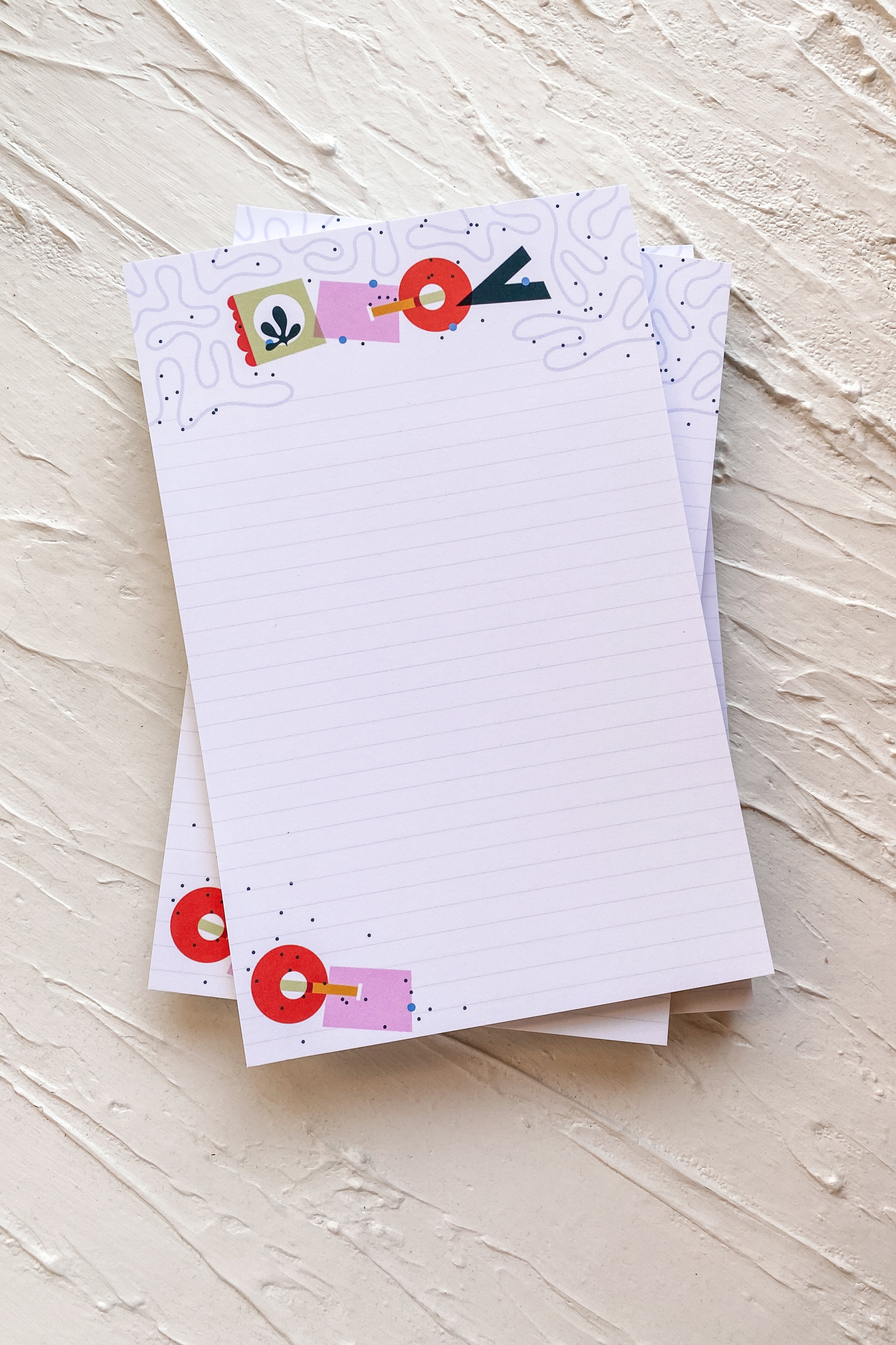Lilac Squiggle Stationery Notepad