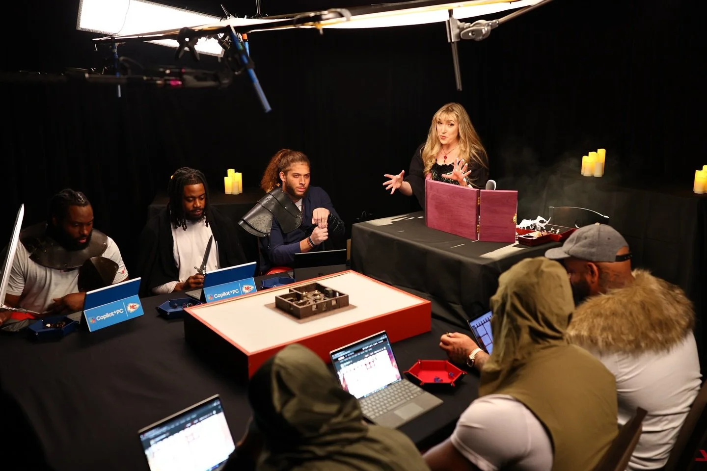 Some behind the scenes photos from DMing a D&amp;D game for the Kansas City Chiefs! Dungeons and Defense was a blast! You can watch the game now on the Chiefs YouTube channel!

I love playing D&amp;D with new players and the whole party had great ene