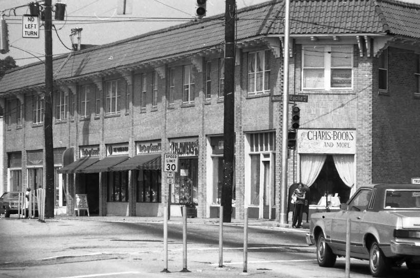  Charis Books and More at the intersection of Moreland and Euclid Ave in Little Five Points.  Photo credit: Atlanta Journal-Constitution Photographic Archives. Special Collections and Archives, Georgia State University Library 