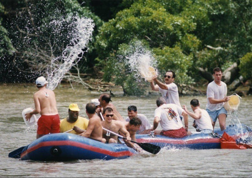  Rafters participating in the annual Hotlanta River Expo on Chattahoochee River in 1994.  Photo credit: Atlanta Journal-Constitution Photographic Archives. Special Collections and Archives, Georgia State University 