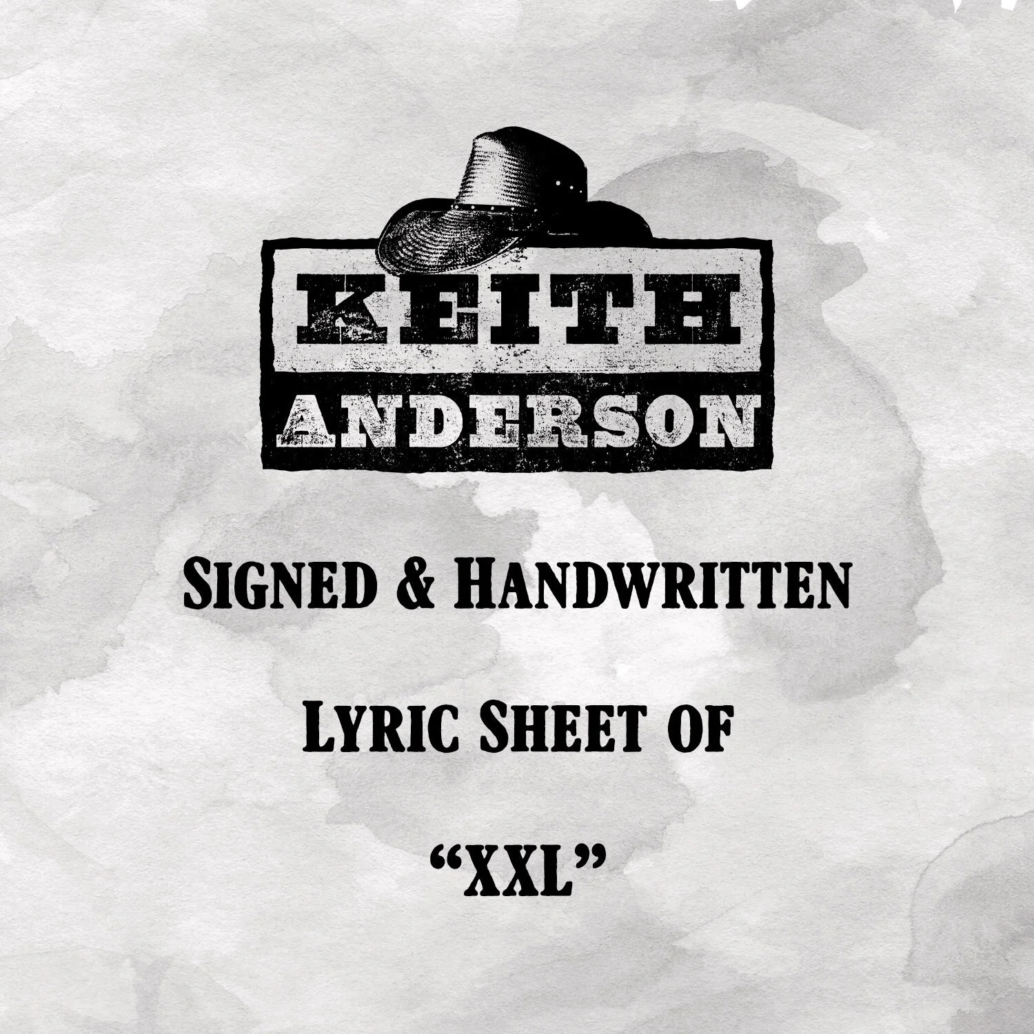 Keith Anderson Signed Handwritten Lyric Sheet