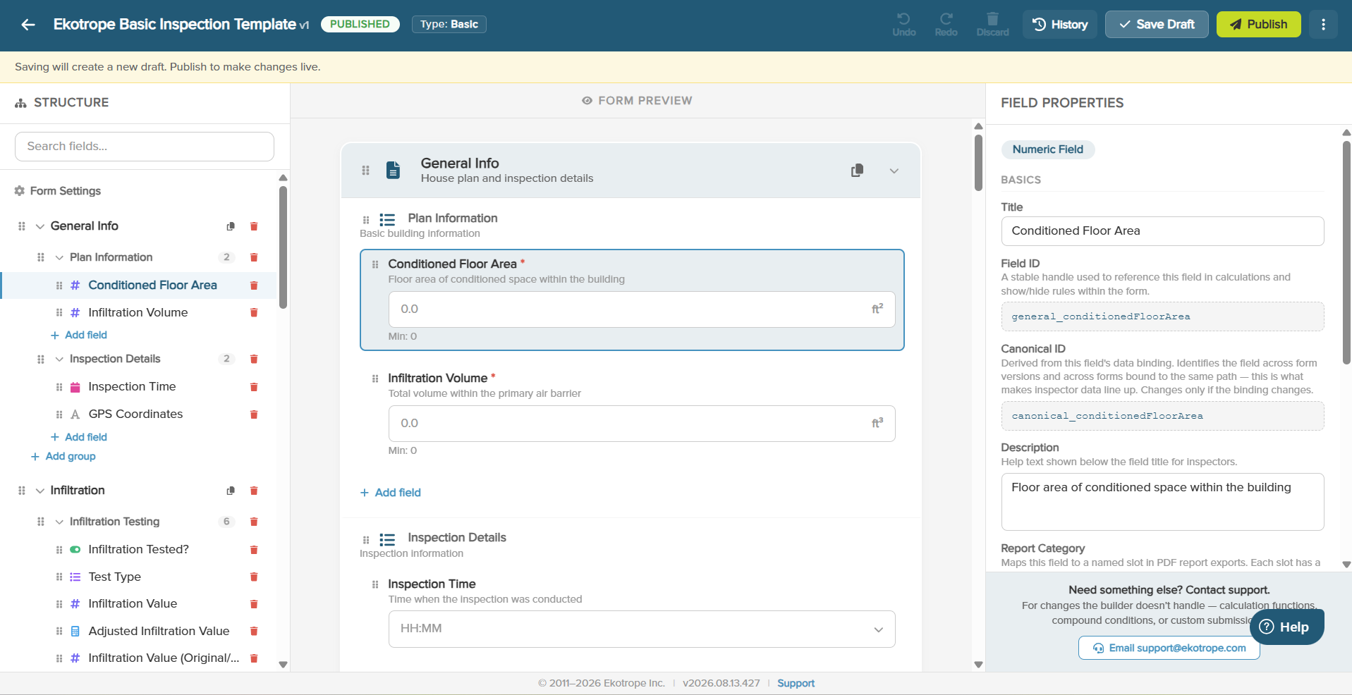 Ekotrope ONSITE form builder