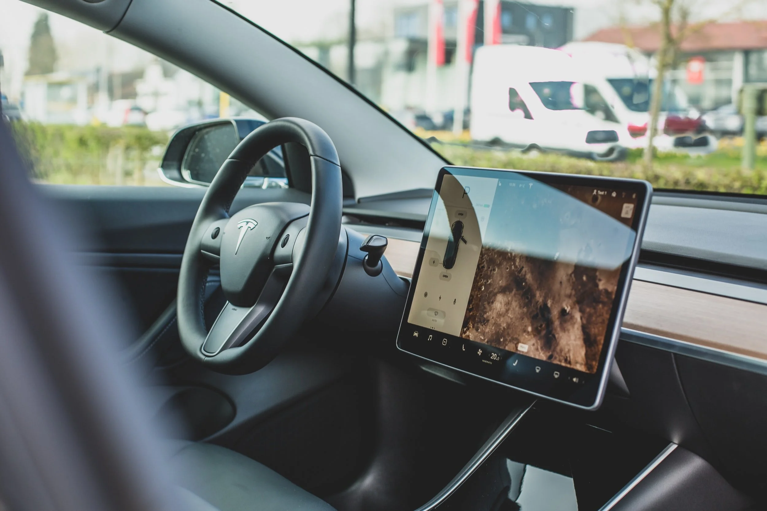 Interior of a Tesla car