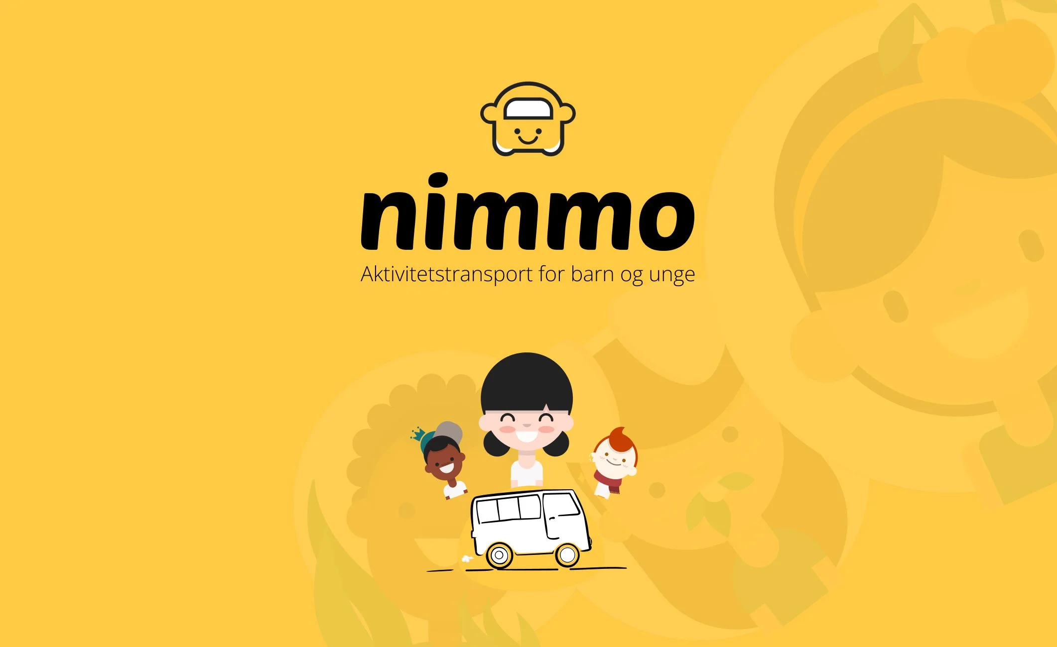 Nimmo illustrasjon med barn i en buss