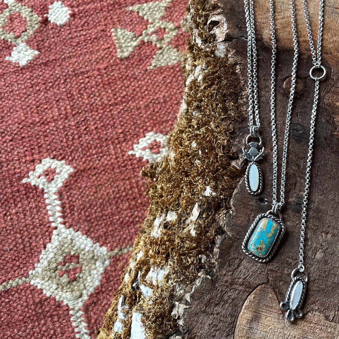 full disclosure: this day got away from me, and I&rsquo;m impressed with myself for remembering to post some &ldquo;next collection&rdquo; content, so here we are with a necklace-trio cheap shot.
.
we have family in town this weekend, and I brought m
