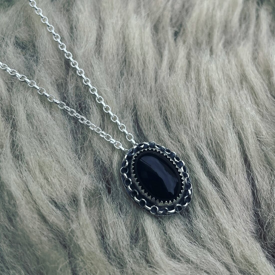 Super cute mini pendant alert 🔥

Black Onyx &amp; chain border ⛓

AVAILABLE ⚡️

⛓www.wildmoonsilver.com⛓