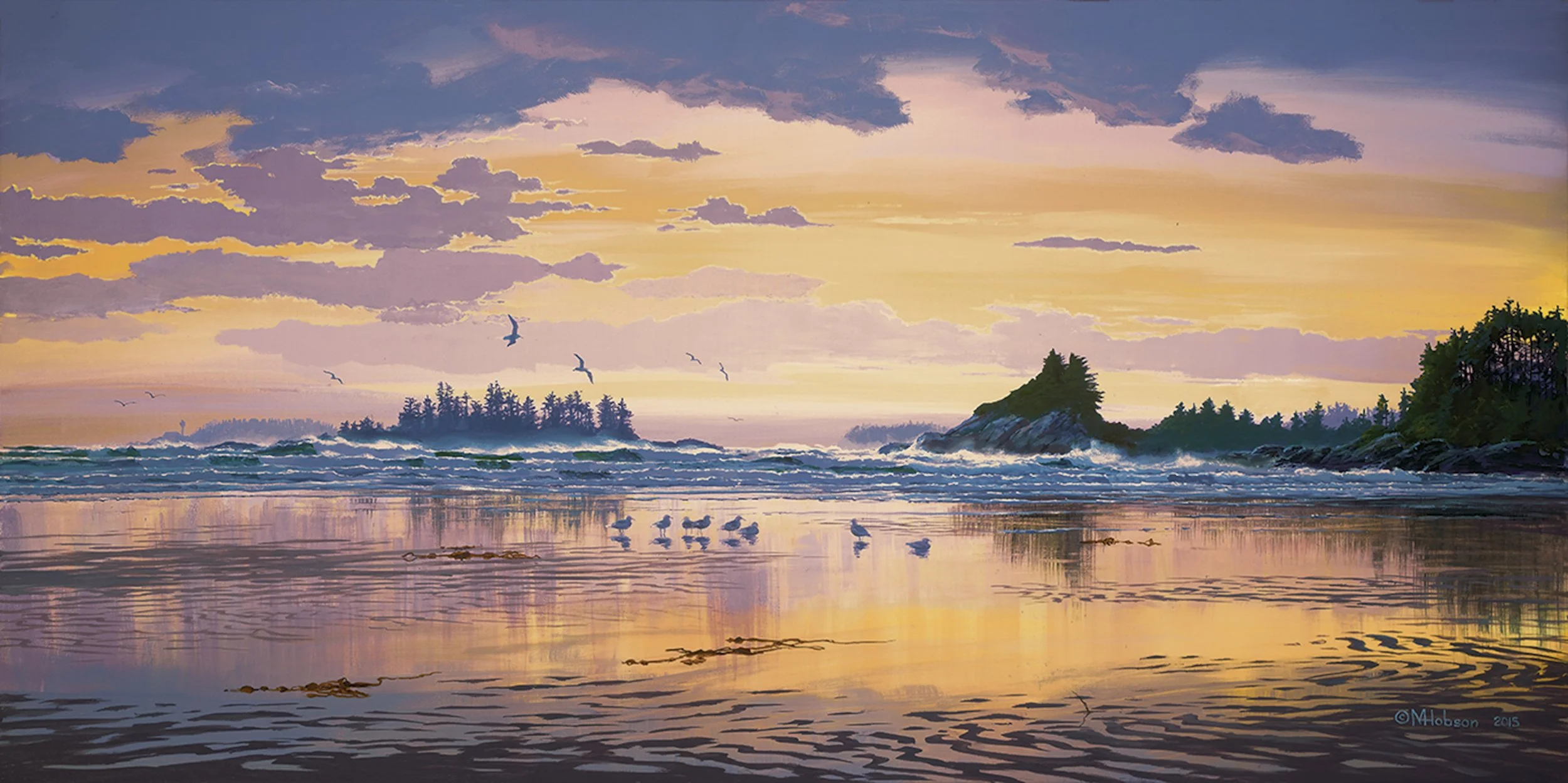Cox Bay - Under Pink Skies - 2015 - Acrylic - 24 x 48 - Giclée.jpg