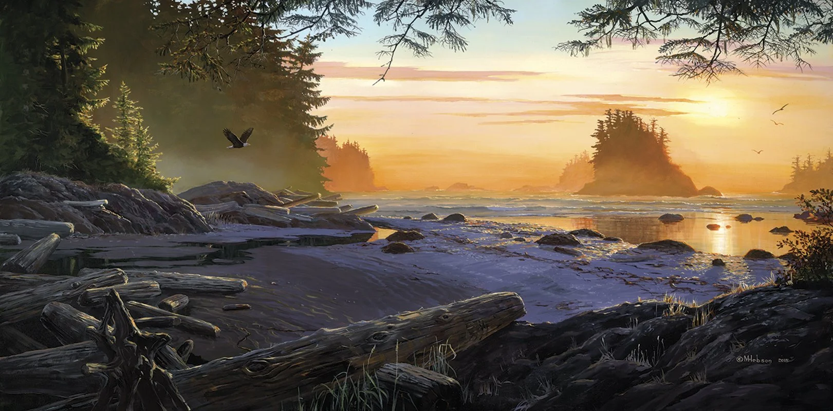 Barkley Sound- Broken Islands Sunset - 2015 - Acrylic - 32 x 64 - Giclée.jpg