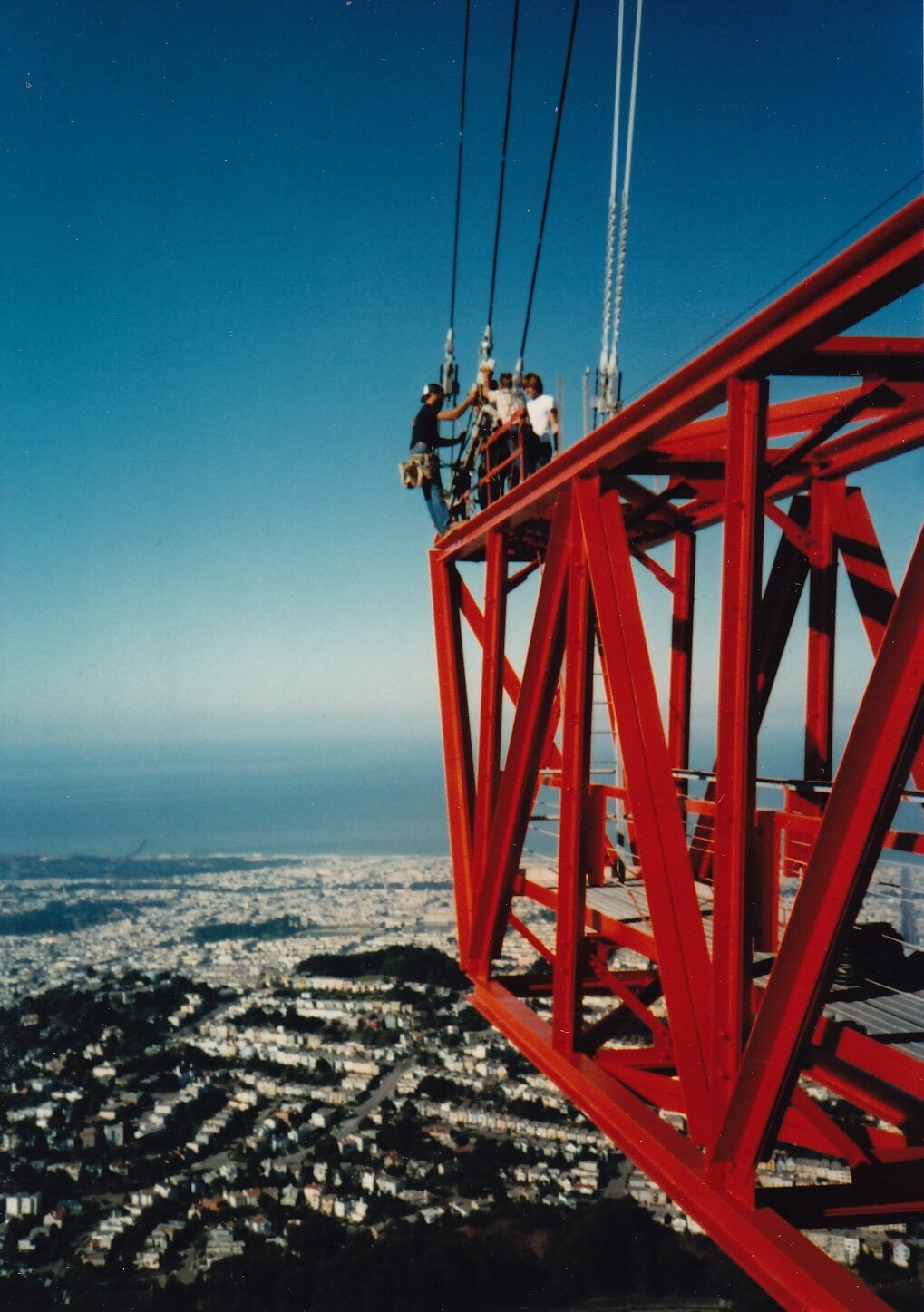 Photos of Workers on Sutro Tower 