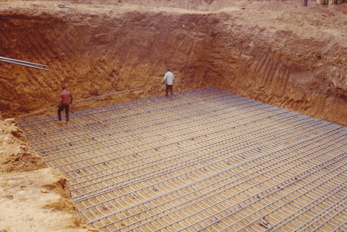 the grid below ground level of base