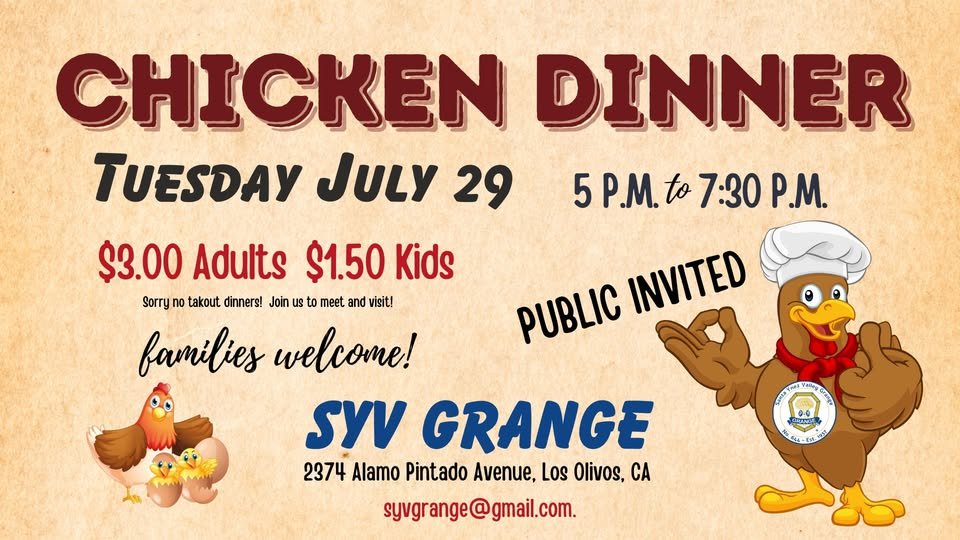 Chicken Dinner - SYV Grange
