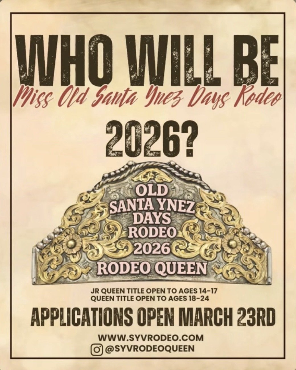 SYV Rodeo Queen Applications
