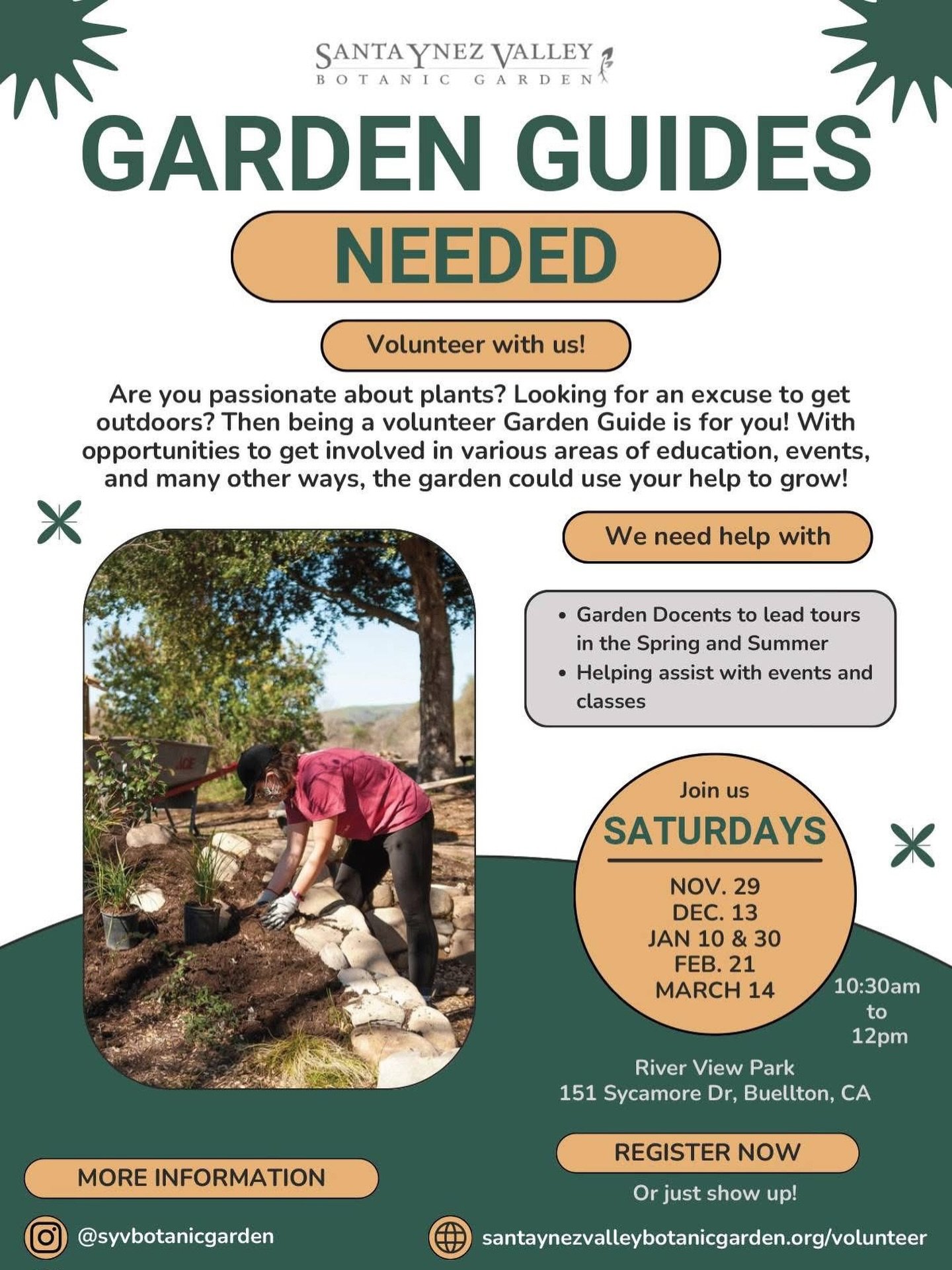 SYV Botanic Garden - Guides Needed