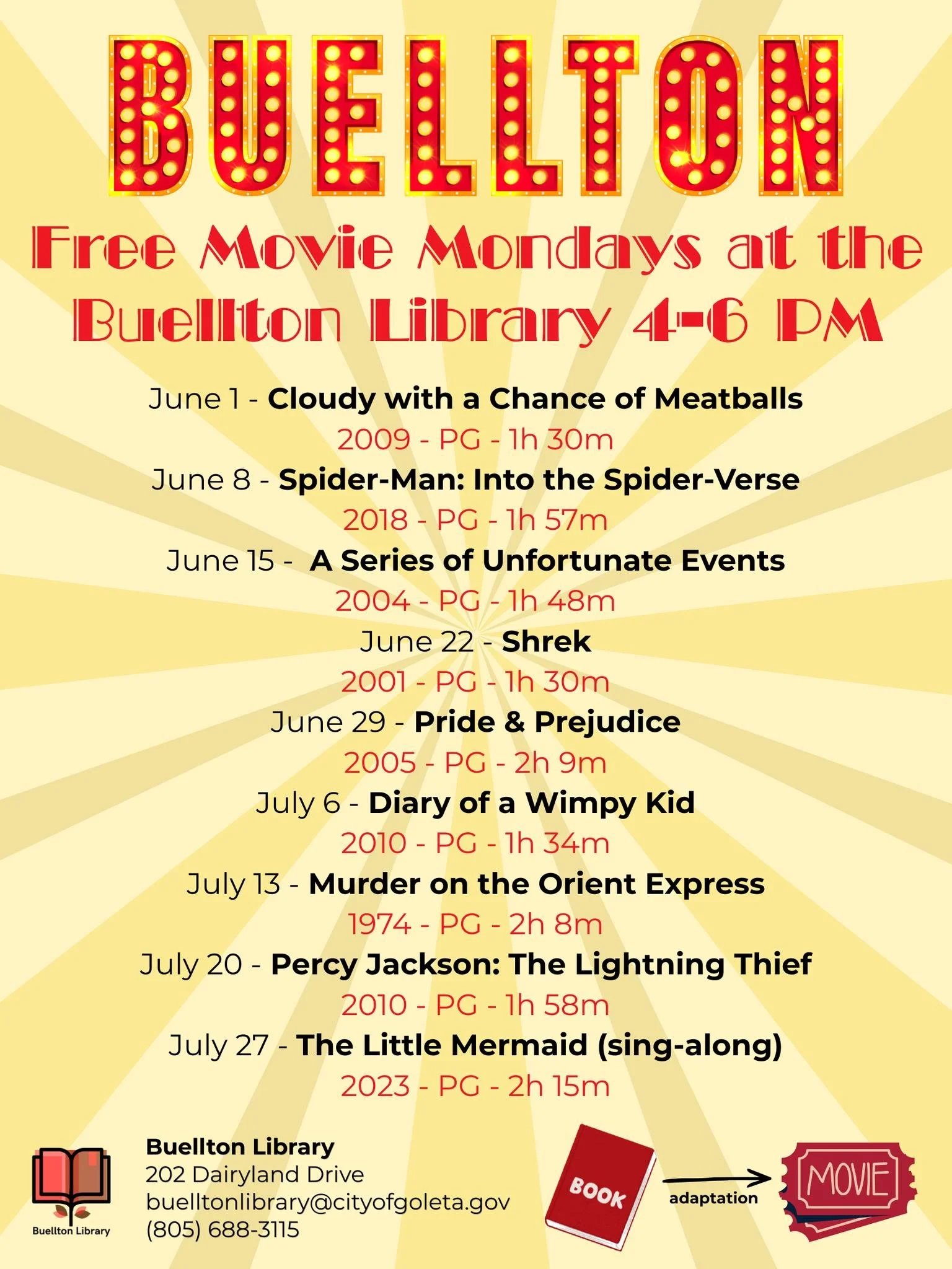 Buellton Free Movie Mondays