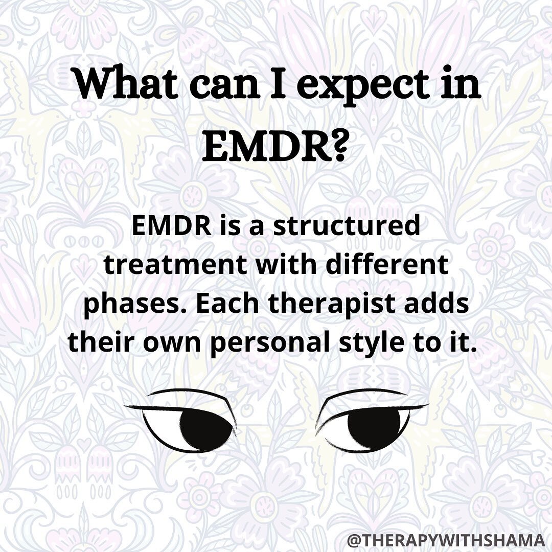 EMDR is a structured treatment with different phases. Each therapist adds their own personal style to it. 

Essentially, the treatment starts out with client&rsquo;s history taking, where the therapist and client build a rapport, get to know one anot
