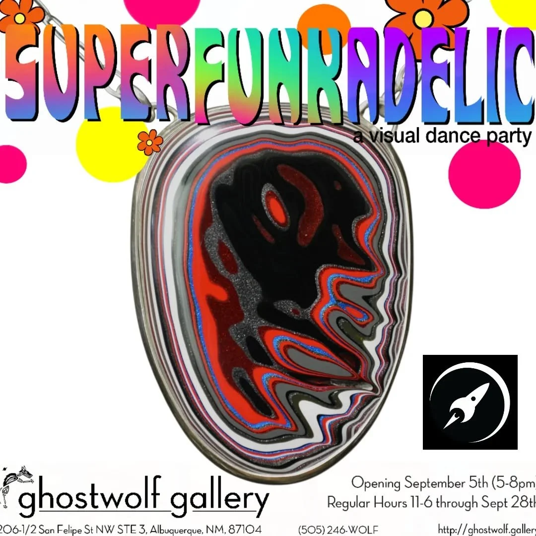 So excited to have one of my #fordite pieces accepted to the Super Funkadelic Art Show @ghostwolf_gallery for the month of September. Swing on by and check out all the cool works throughout the month or celebrate the opening on September 5th. β»οΈππ¨