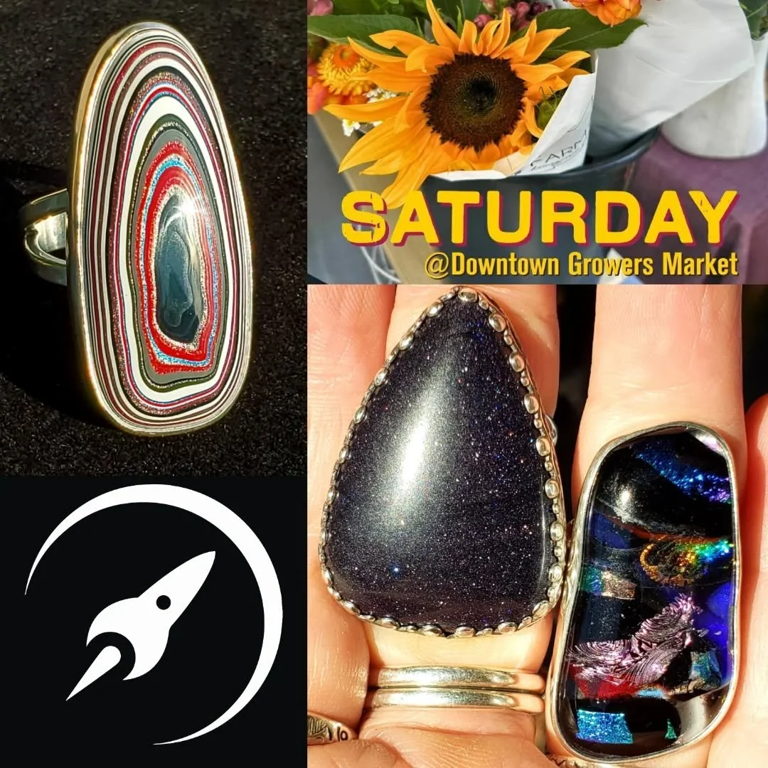 There's only two more Saturdays for the 2025 season of @downtowngrowers 
This Saturday (11/1) will be the last one for Silver RockIt Jewelry until next year!
Come on down and cure that Halloween hangover with some local goodies. 
🚀
#silverrockitjewe