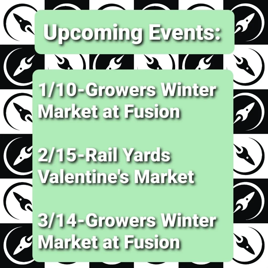 Join us next weekend for our first event of 2026! The @downtowngrowers is having their Winter Market @fusiontheatrecompany again. We'll be at the January &amp; March dates with the @railyardsmarket.abq Valentine's Market in between in February. Let's