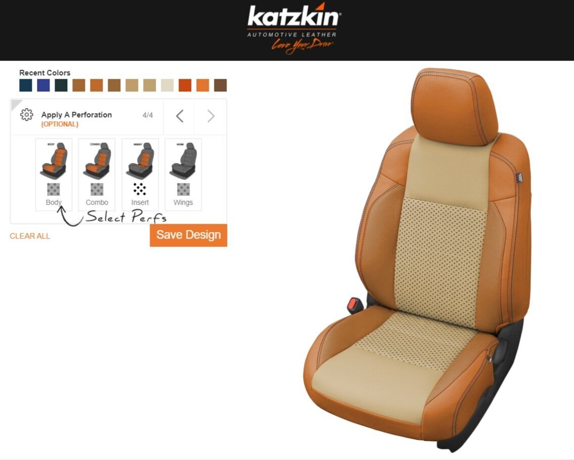 Katzkin seat cover options