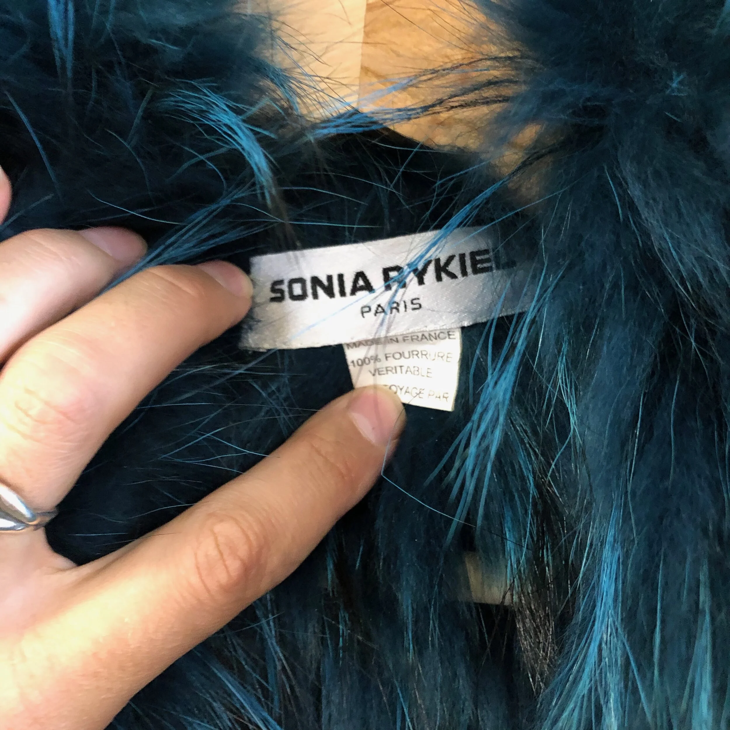 ジャケット・アウター VTG SONIA RYKIEL FRANCE VELOUR FUR COAT Sonia Rykiel 90s green faux fur coat — JAMES VELORIA