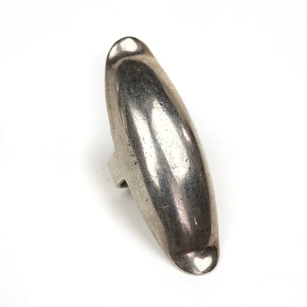 Vintage Sterling Silver Knuckle Shield Ring