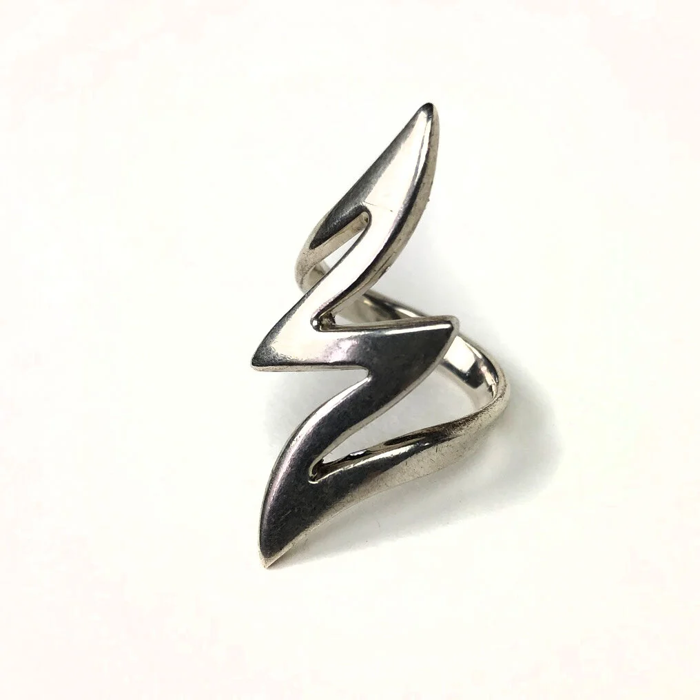 Vintage Sterling Silver Zig Zag Ring