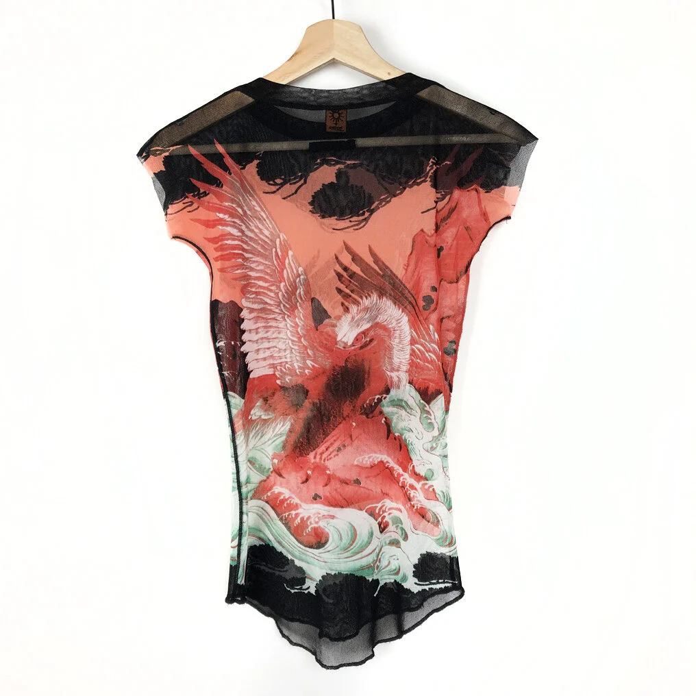 90s Jean Paul Gaultier Soleil Sheer Mesh Eagle Top — Sleeper