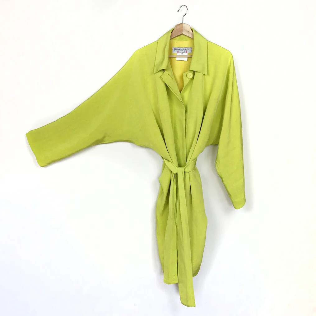 Vintage Yves Saint Laurent Rive Gauche Highlighter Colored Trench