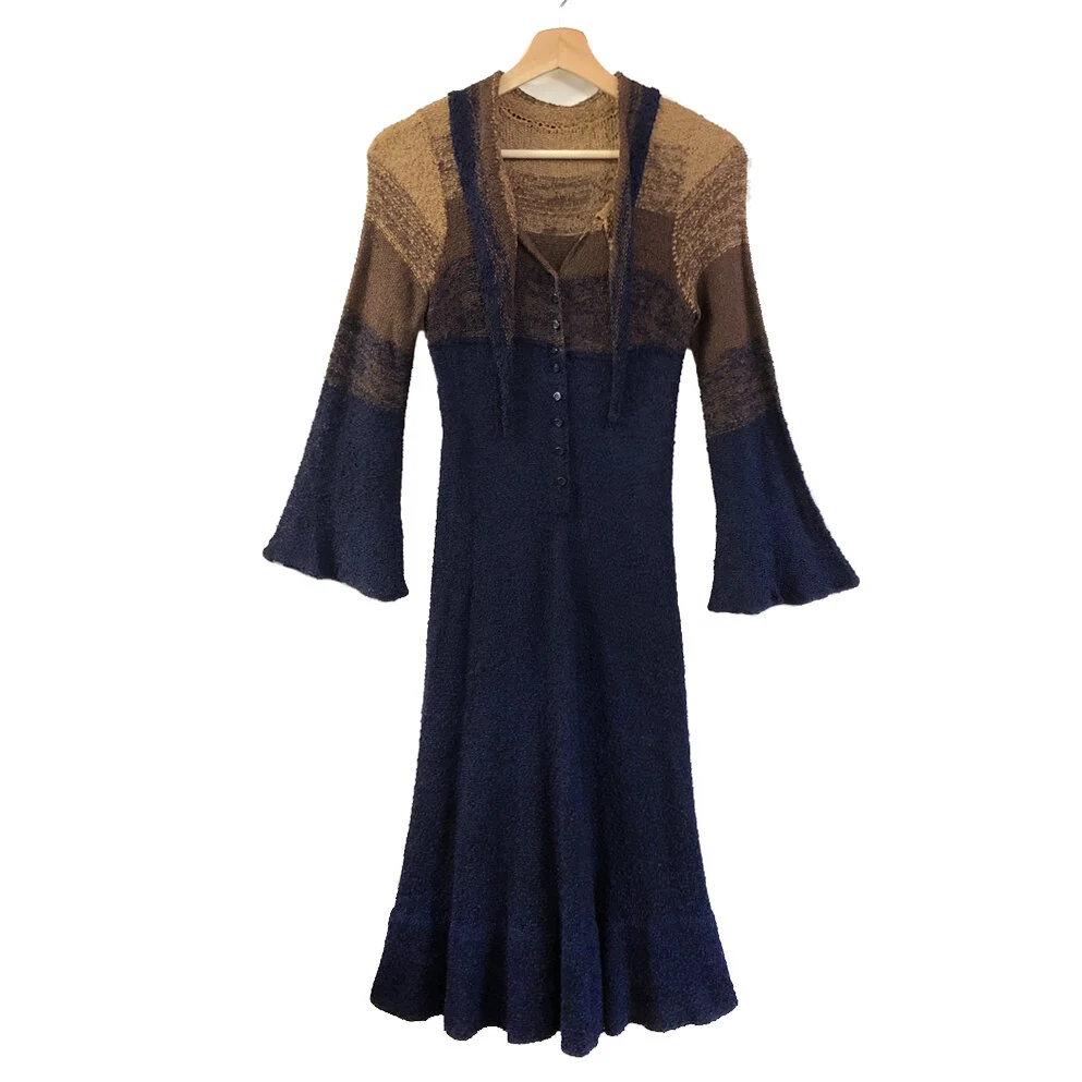 Vintage Bell Sleeve Knit Dress