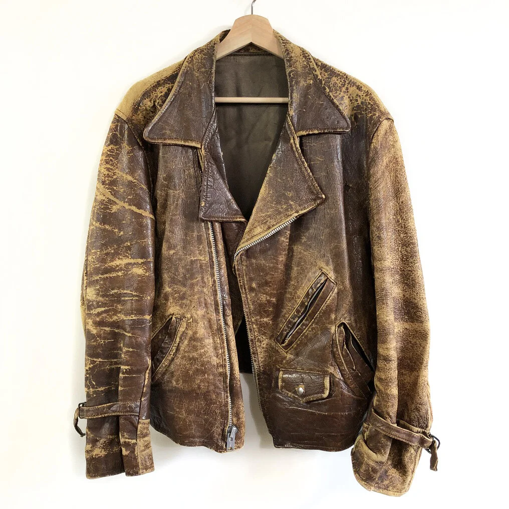 1940s Horsehide Leather Motorcycle Jacket