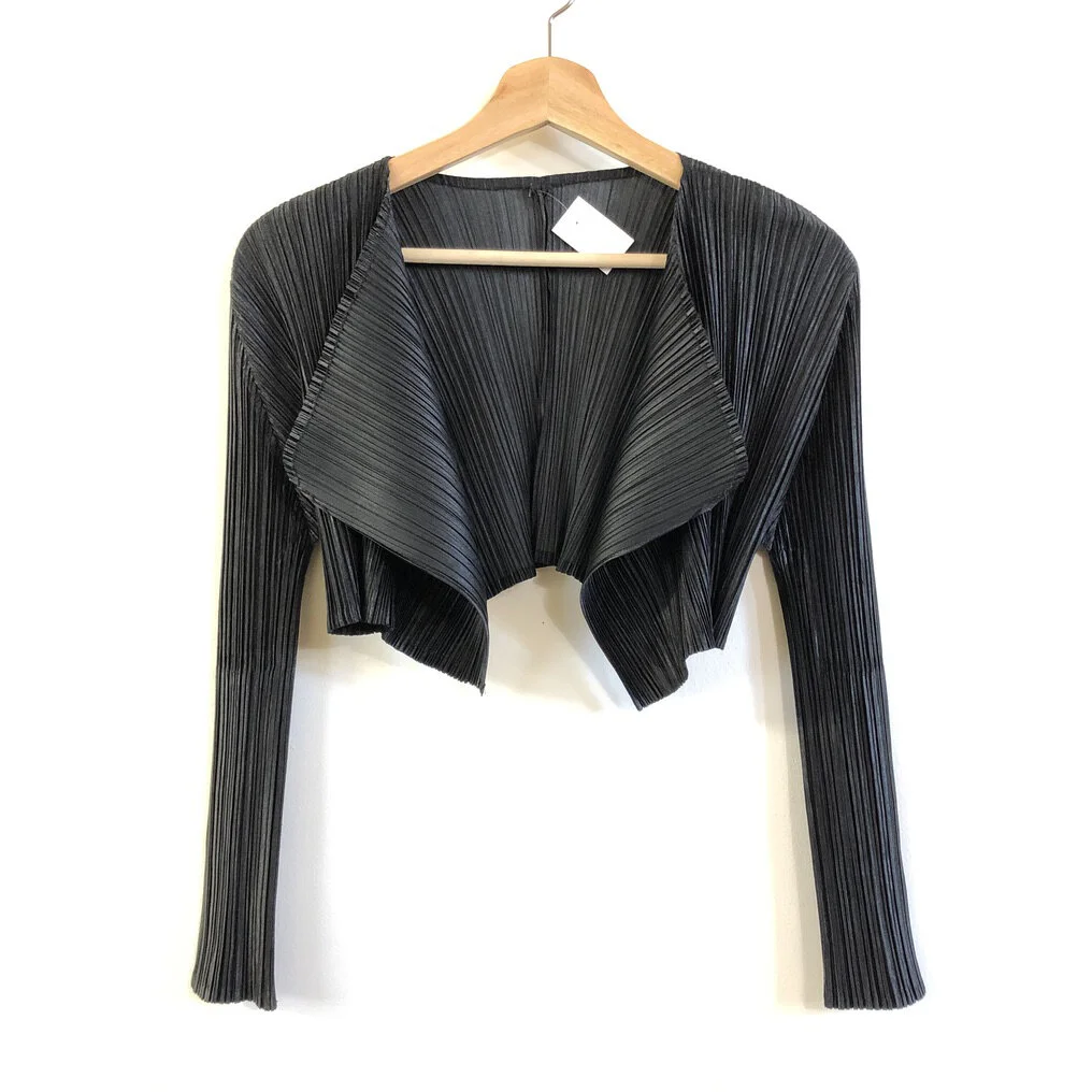Issey Miyake Pleats Please Cropped Cardigan