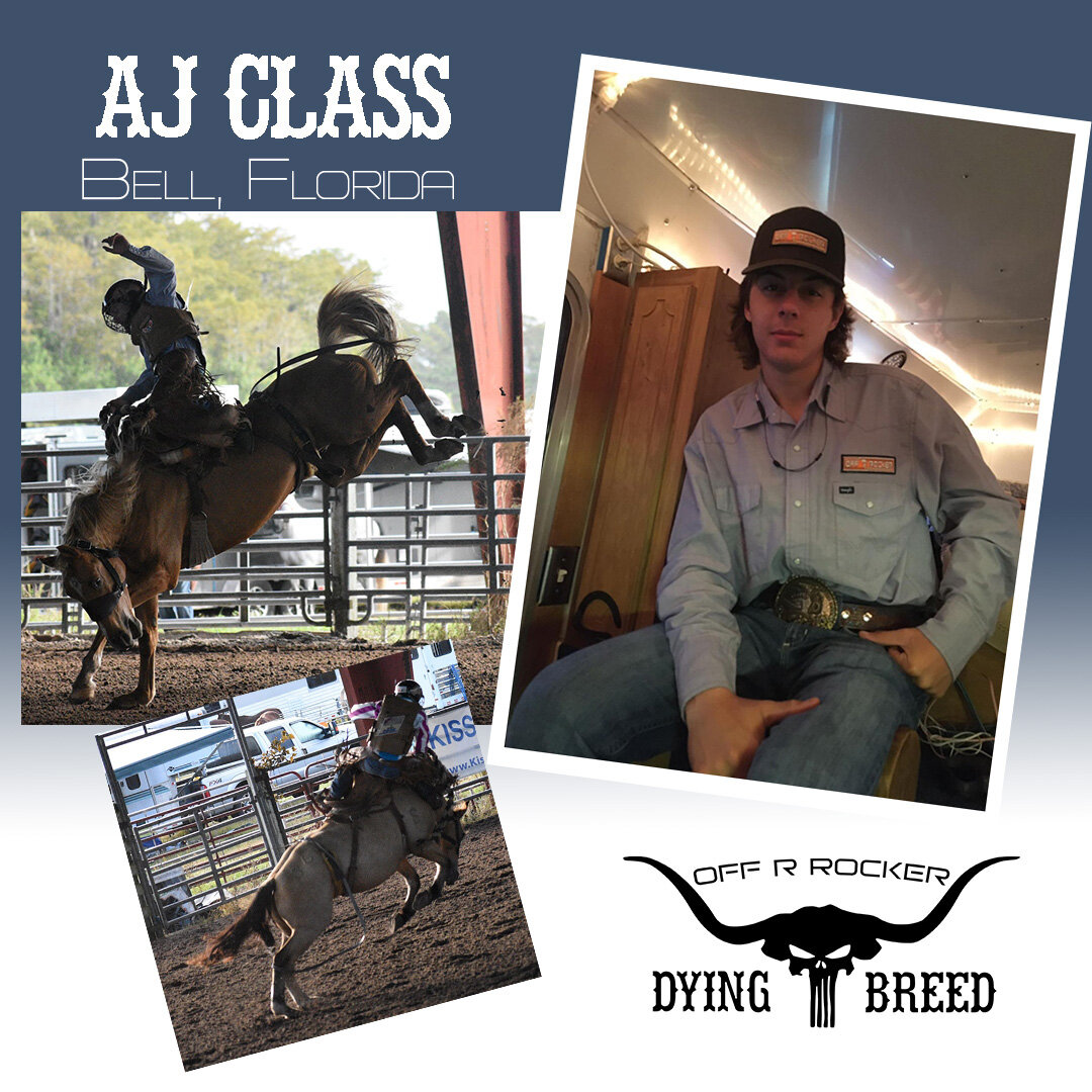 AJ Class was the first rider sponsored by Off R Rocker in 2020. We are pleased to continue to sponsor him and be a part of his rodeo journey.