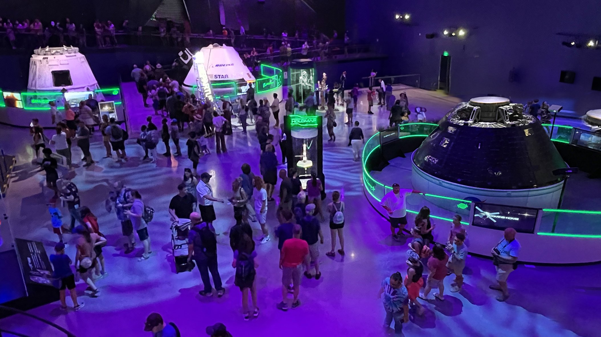    Exhibitry's expertise is on full display at the Kennedy Space Center in this sweeping view of several interactive experiences we created.   
