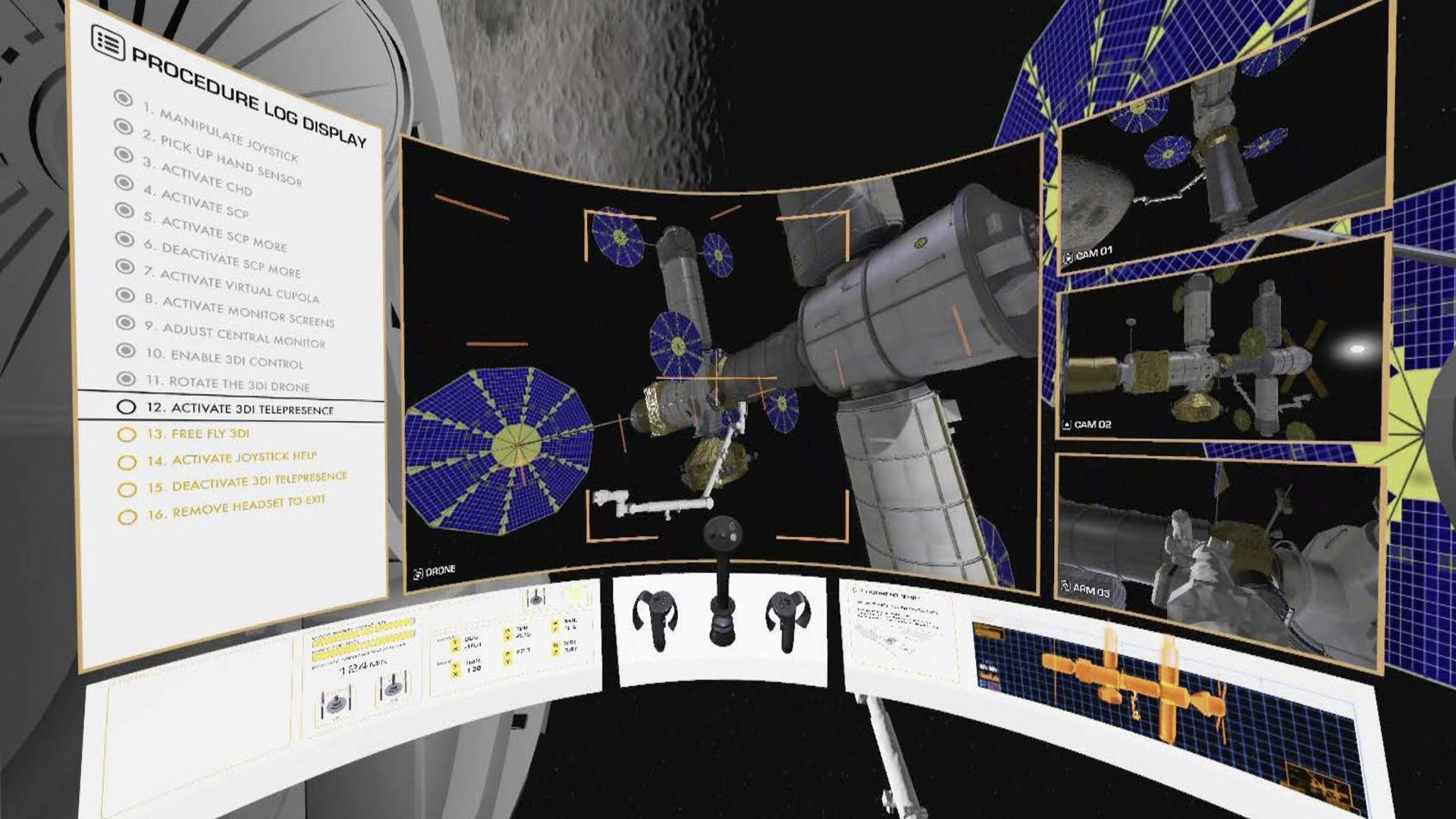    A virtual interface that places the vastness of space at the astronaut's fingertips, blending reality and simulation.   