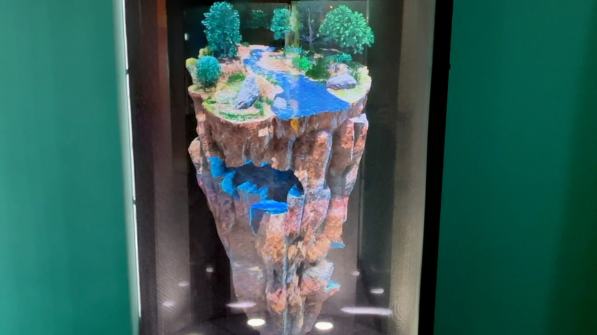    The Go Fish Education Center's HoloTube offers a window into the intricate formations of our planet's water cycle.   