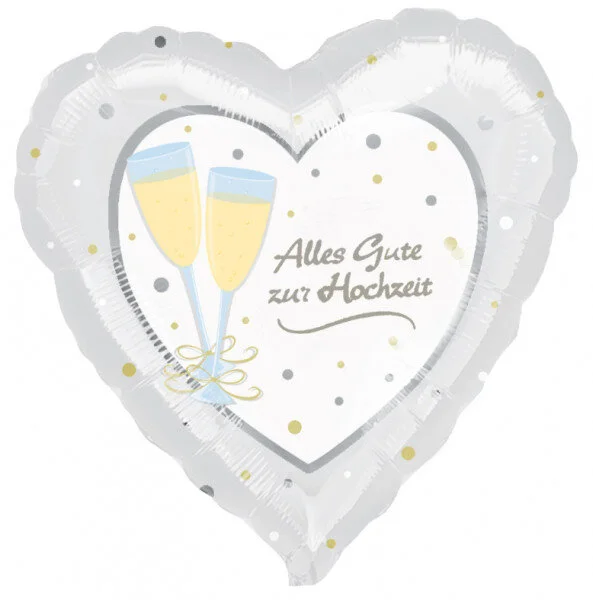 Alles Gute zur Hochzeit (mit Sektgläsern), Herzform