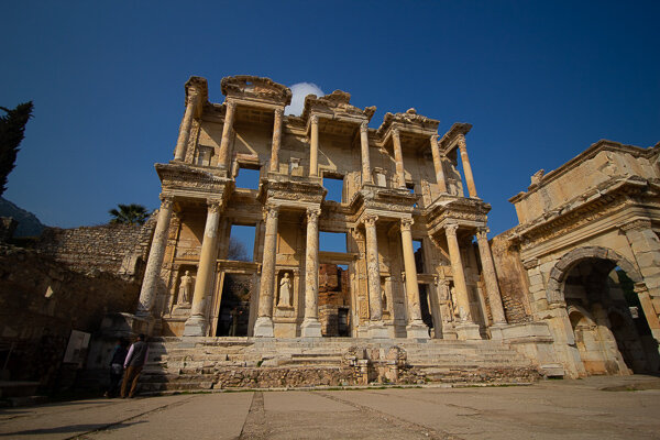The Library of Celsus, it's said to have an underground tunnel leading to the establishment across the street--a brothel.