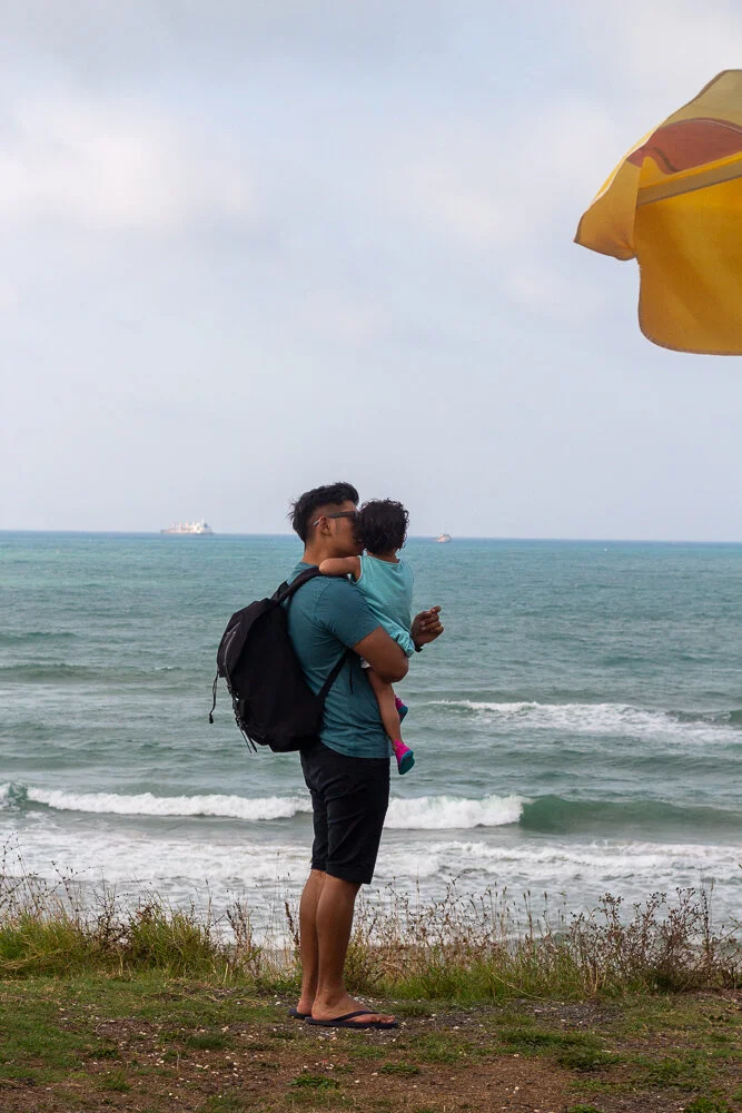 father-daughter-solar-beach