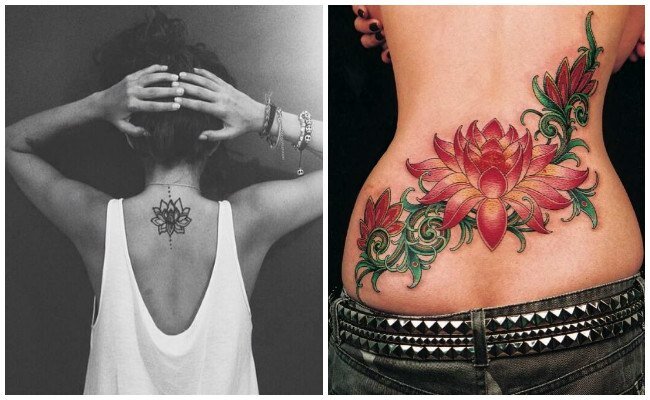 tatuaje flor de loto espalda