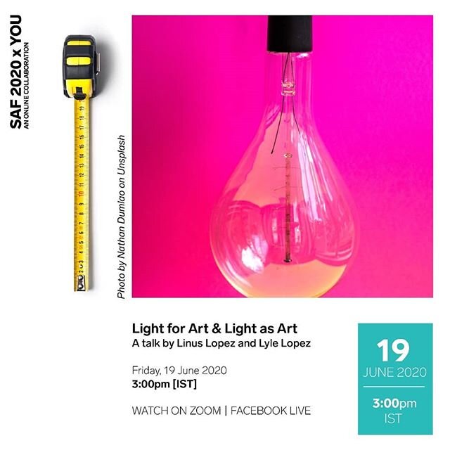 #howtogearup
#serendipityconversations

Light for Art &amp; Light as Art a talk by Linus Lopez and Lyle Lopez. Join us tomorrow, 19th June on Zoom and Facebook Live.

They say: &quot;Each year, for the last four years, we&rsquo;ve been asked to light