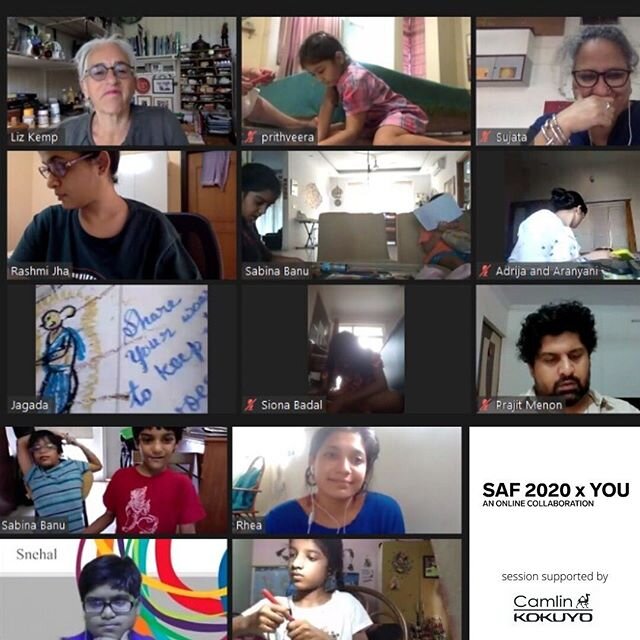 We are delighted to share a little glimpse from this session that was supported by Kokuyo Camlin. The panel was hosted by BookWorm Goa along with Scottish community artist Liz Kemp. 
The online session that took place on Serendipity's Zoom and Facebo