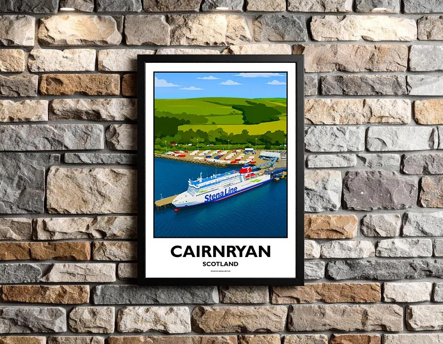 A3.2 - Stunning poster of Cairnryan Port for sale, perfect for art lovers and collectors. Ideal for home or office, this artwork brings a touch of Scotland's natural charm to any setting.
