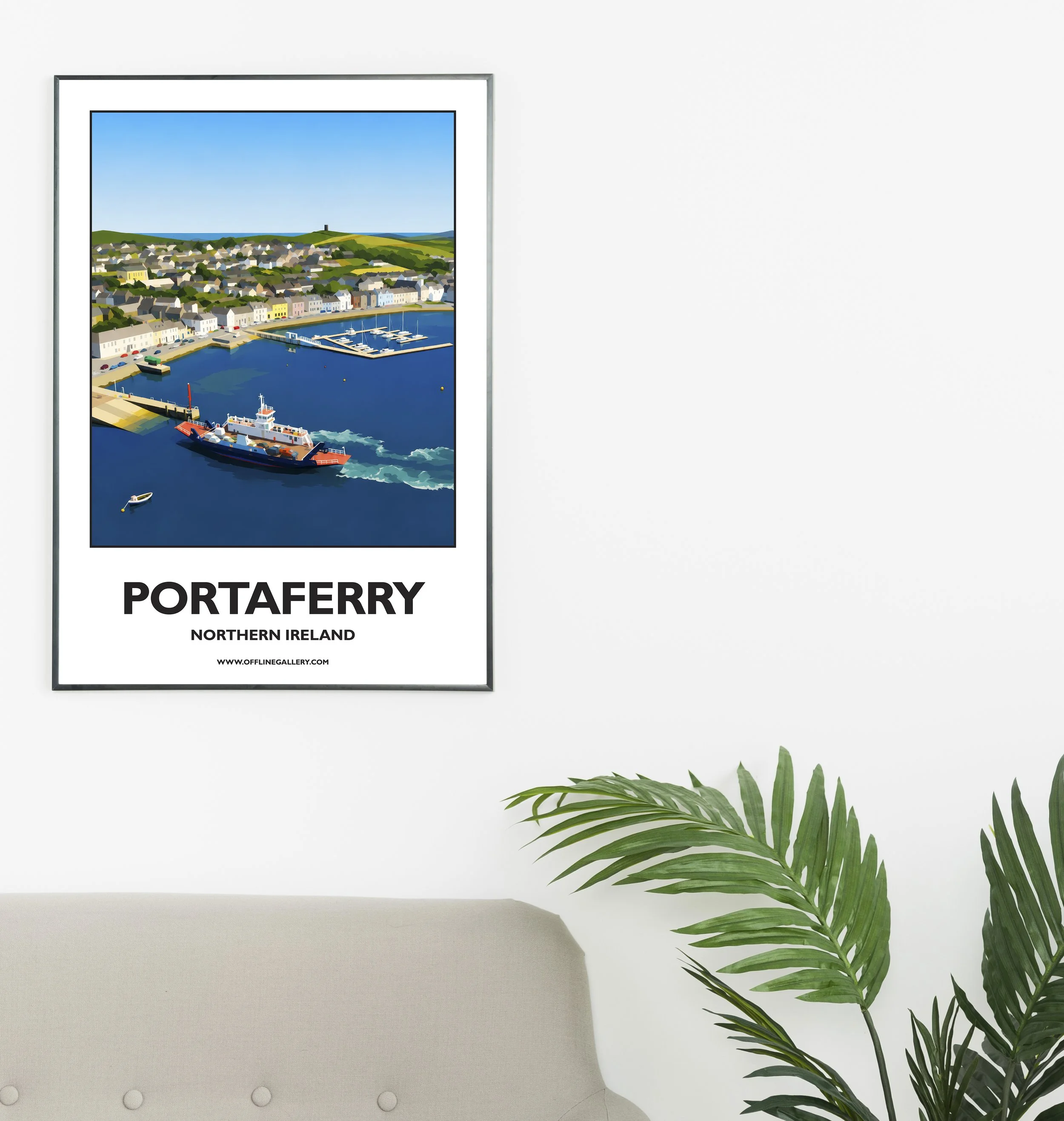 A2.1 - Stunning poster of Portaferry for sale, perfect for art lovers and collectors. Ideal for home or office, this artwork brings a touch of Northern Ireland's natural charm to any setting.